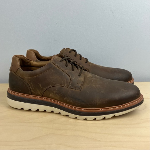 Johnston Murphy Men’s Size 10.5 M Braxton Plain Toe Brown Leather Oxford Shoes